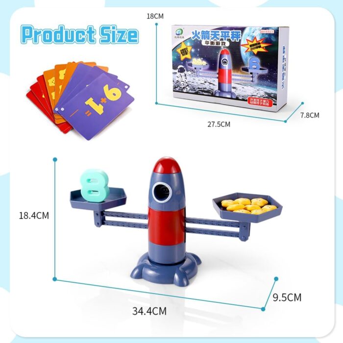 لعبة عد الرياضيات الرائعة من روكيت بالانس، مقياس التعلم المبكر التعليمي، العاب ستيم، هدايا للاطفال في مرحلة ما قبل المدرسة للاطفال من سن 3 و4 و5 و6 سنوات، ABS