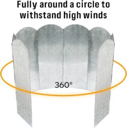 سان لايك مصد رياح لموقد التخييم، واقي رياح لموقد الغاز، 8 الواح مجلفنة قابلة للطي، ارتفاع 30/40 سم، صغير ومتين، لمواقد التخييم في الهواء الطلق ومواقد البوتان (40 سم)