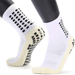 Arabest Men's Sport Soccer Socks, Anti Slip Non Slip Grip Pads for Football Basketball Sports Grip Socks, 2 Pair - One Size