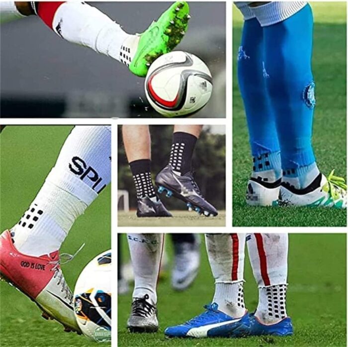 Arabest Men's Sport Soccer Socks, Anti Slip Non Slip Grip Pads for Football Basketball Sports Grip Socks, 2 Pair - One Size