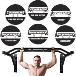 BDL Wall Mounted Pull Up Bar Chin Up bar Multifunctional Dip Station for Indoor Home Gym Workout, Power Tower Set Training Equipment Fitness Dip Stand Supports to 440 Lbs