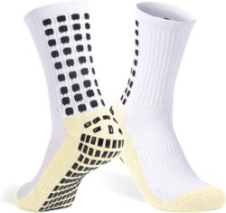 Grip Socks Football, 3 Pairs Anti Slip Football Sport Socks Winter Thermal Soccer Socks Cushioned Cotton Anti Blister Socks with Rubber Pads, Non Slip Running Hockey Socks Men...