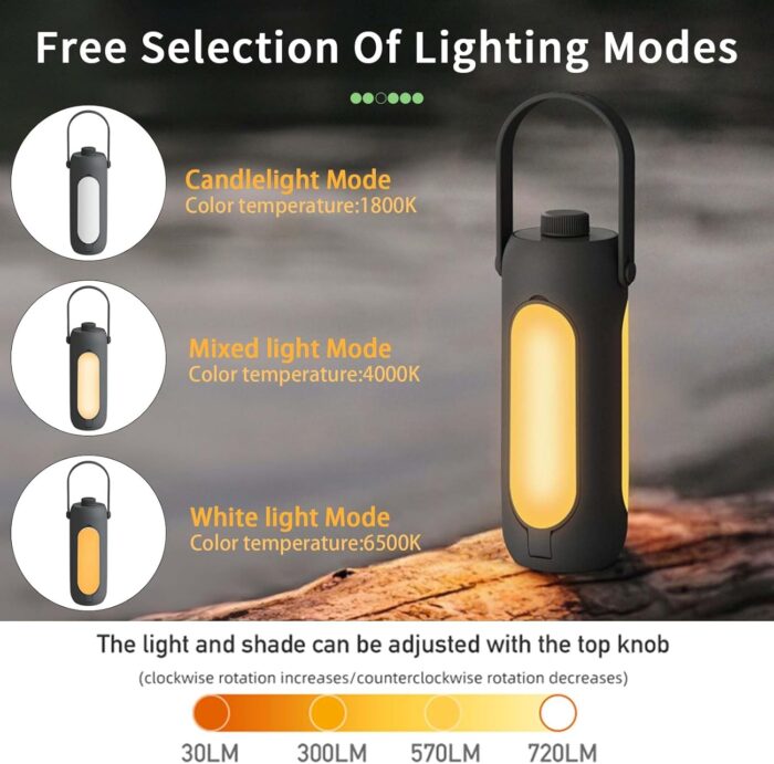 مصابيح تخييم LED قابلة للطي وإعادة الشحن بقدرة 10000mAh مع 3 اوضاع اضاءة واشارة طوارئ، رائعة للمنزل والحديقة والاماكن الخارجية والمشي لمسافات طويلة وصيد الاسماك والطوارئ وغيرها...