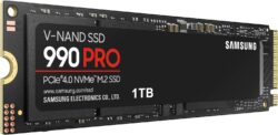 وسيط تخزين ذو حالة ثابتة SSD 990 برو من سامسونج بسعة 1 تيرا ومنفذ PCIe 4.0 (حتى 7450 MB/الثانية) وذاكرة مستديمة M.2 (2280) (MZ-V9P1T0BW)، pc_card