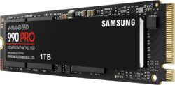 وسيط تخزين ذو حالة ثابتة SSD 990 برو من سامسونج بسعة 1 تيرا ومنفذ PCIe 4.0 (حتى 7450 MB/الثانية) وذاكرة مستديمة M.2 (2280) (MZ-V9P1T0BW)، pc_card