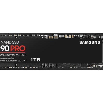 وسيط تخزين ذو حالة ثابتة SSD 990 برو من سامسونج بسعة 1 تيرا ومنفذ PCIe 4.0 (حتى 7450 MB/الثانية) وذاكرة مستديمة M.2 (2280) (MZ-V9P1T0BW)، pc_card